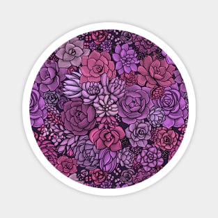 Succulent garden in pink and violet Magnet